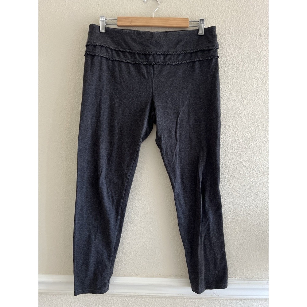 Betsey Johnson Womens XL Charcoal Gray Leggings Ruffle Waist Coquette Y2K Cute